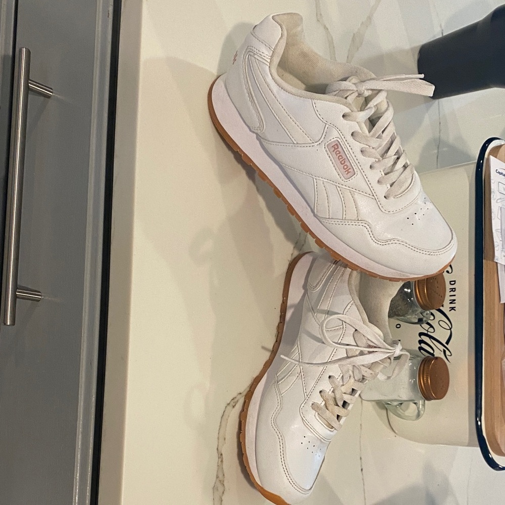 Reebok Women's White and Tan Sneakers